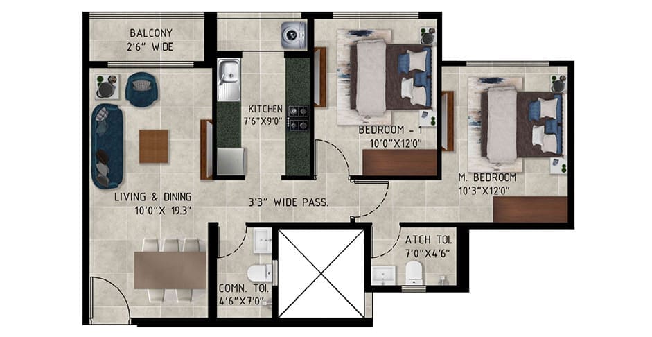 Ajmera Kalyan 1bhk